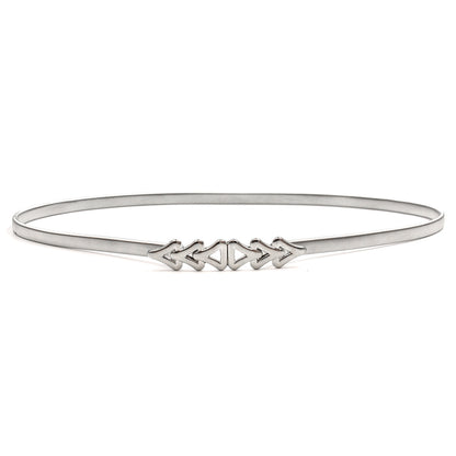 Silver chain round buckle belt