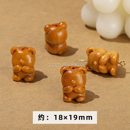 Barbie sandalwood carving lion head cat claw lotus pod accessories