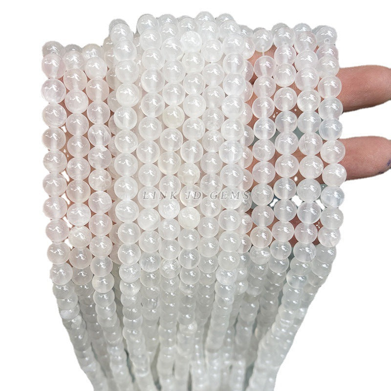 Afghanistan white jade loose beads milk white jade round beads