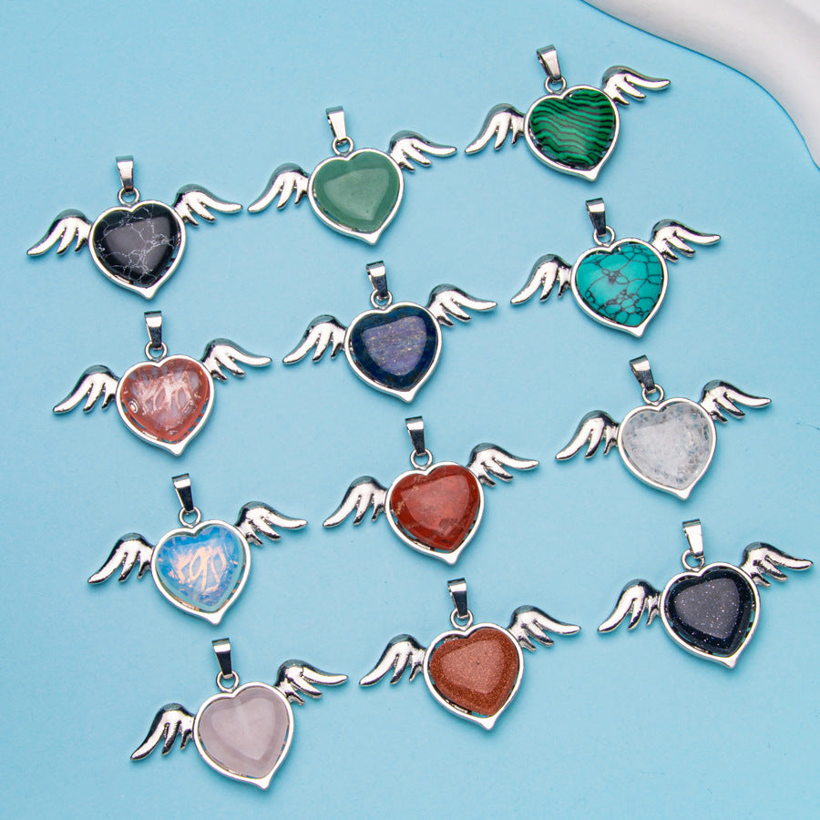 asas naturais de cristal amor pingente de cristal 