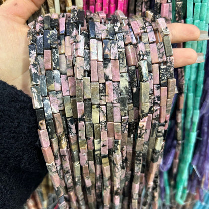 4*13mm long crystal agate cube special shaped beads