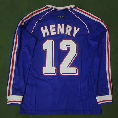 82-06 France Home Away Zidane Henry Retro Long Short Sleeve Mbapp¨¦ Jersey