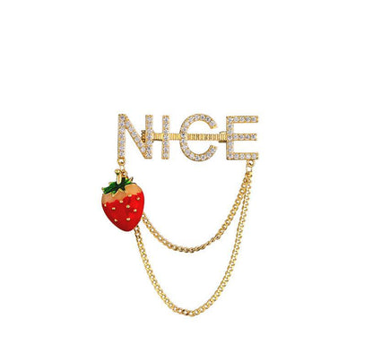 Strawberry Fringe Brooch