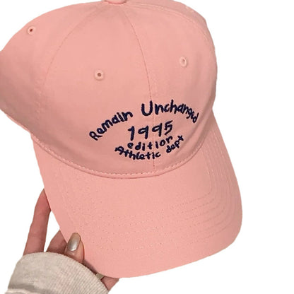 Embroidered Wide-Brim Baseball Cap