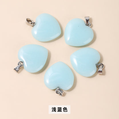 20Mm luminous stone heart pendant necklace