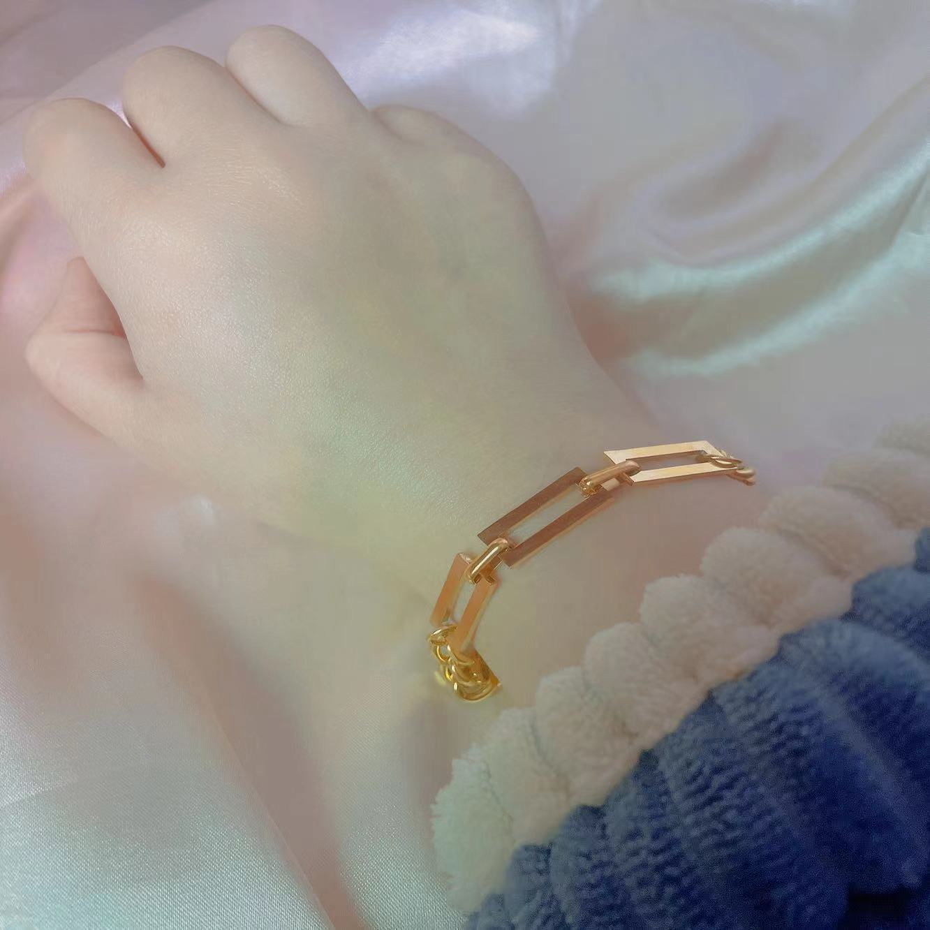 Titanium Steel Spliced Hip-Hop Collarbone Necklace