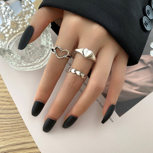 Simple Love Ring Set 3 Pieces