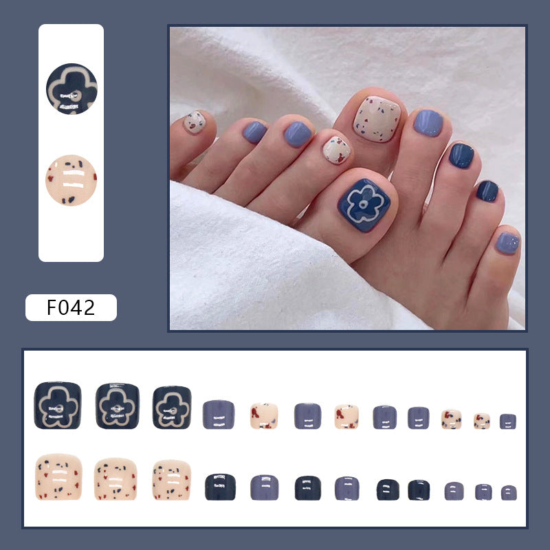 French Diamond Glitter Toe Nails