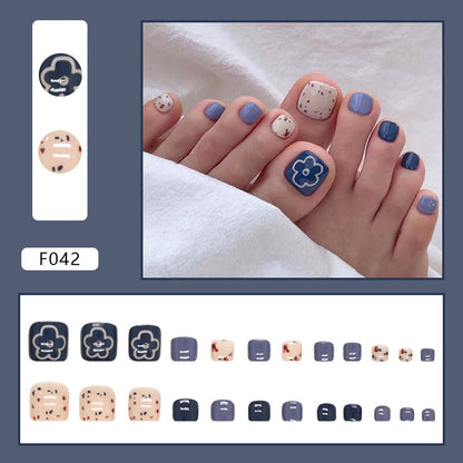 French Diamond Glitter Toe Nails