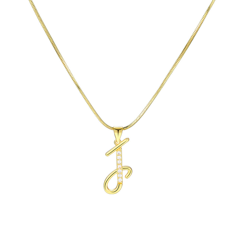 European and American 26 letters gold necklace