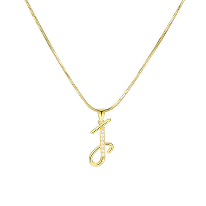 European and American 26 letters gold necklace