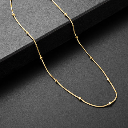 18K rose gold titanium steel necklace