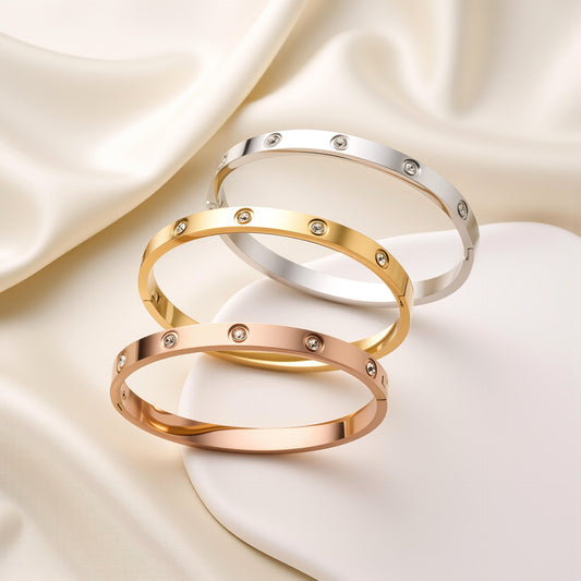 Stainless Steel Ten Diamond Bracelet