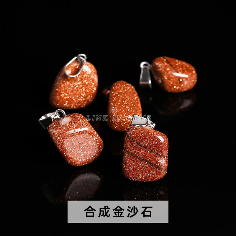 Amethyst rough stone square pendant.