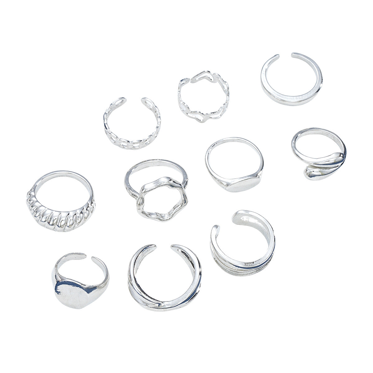 Love Thread Alloy Ring 10-Piece Set