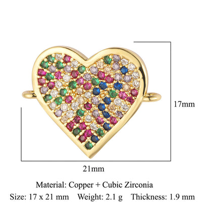 Bead butterfly copper zircon double hole accessories family pendant