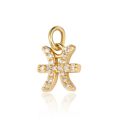Twelve constellations copper zircon pendant
