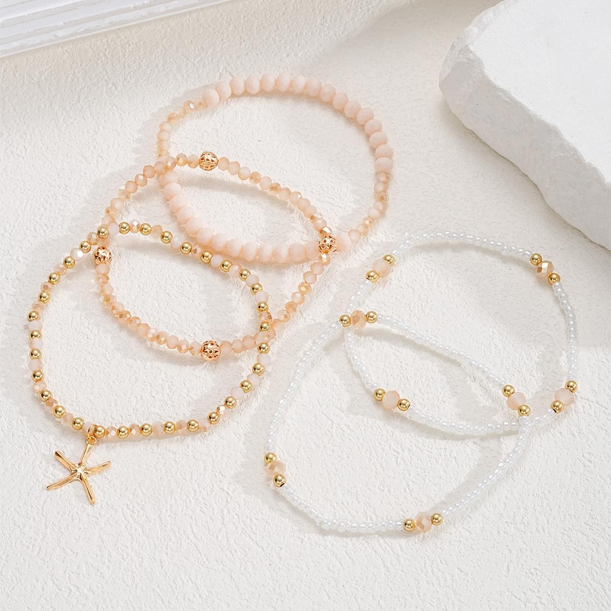 Starfish pendant rice beads five-piece set