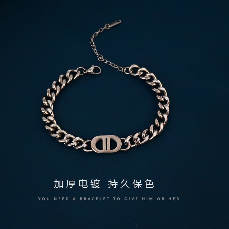 Women's Titanium Steel Cuban Link Collarbone Necklace — Fade-Resistant