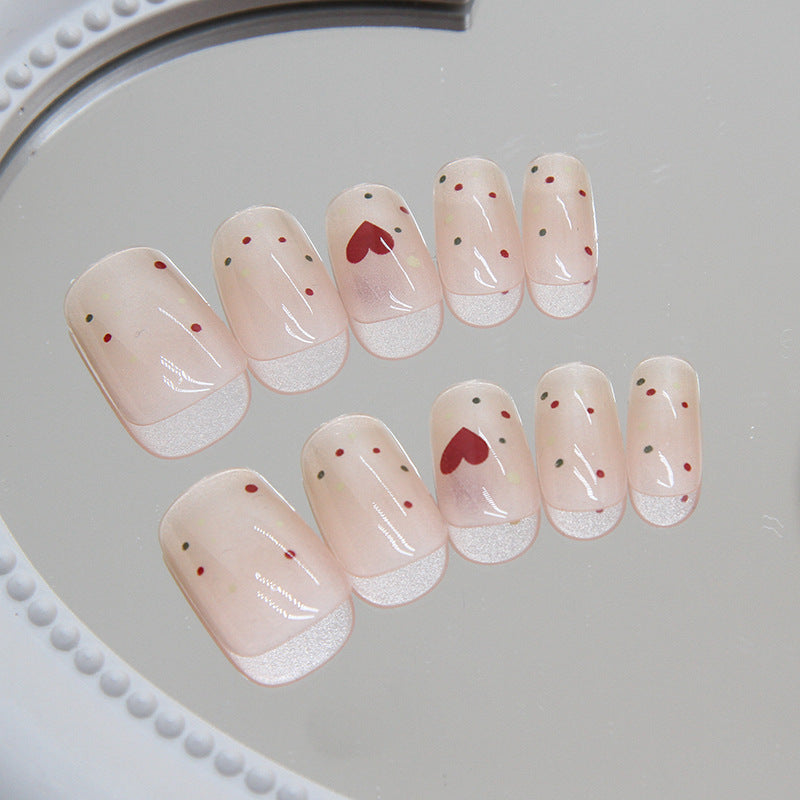Star Heart Short T Nail Stickers 24 Pieces