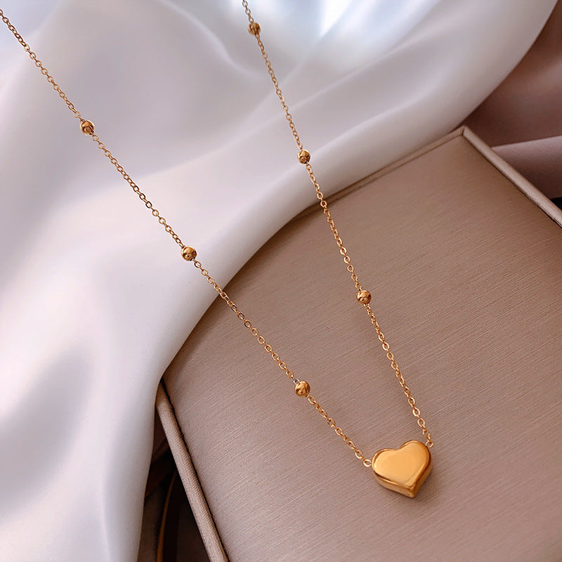 Women's Titanium Steel Non-Fading Heart Clavicle Necklace