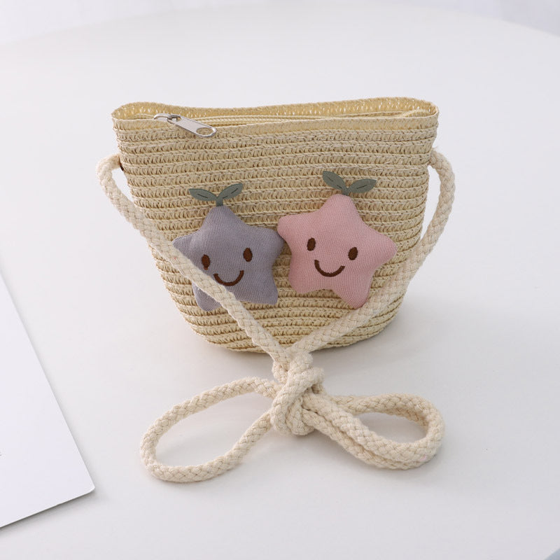 Hat Summer Girls' Straw Bag Set Sun Protection UV Beach Hat