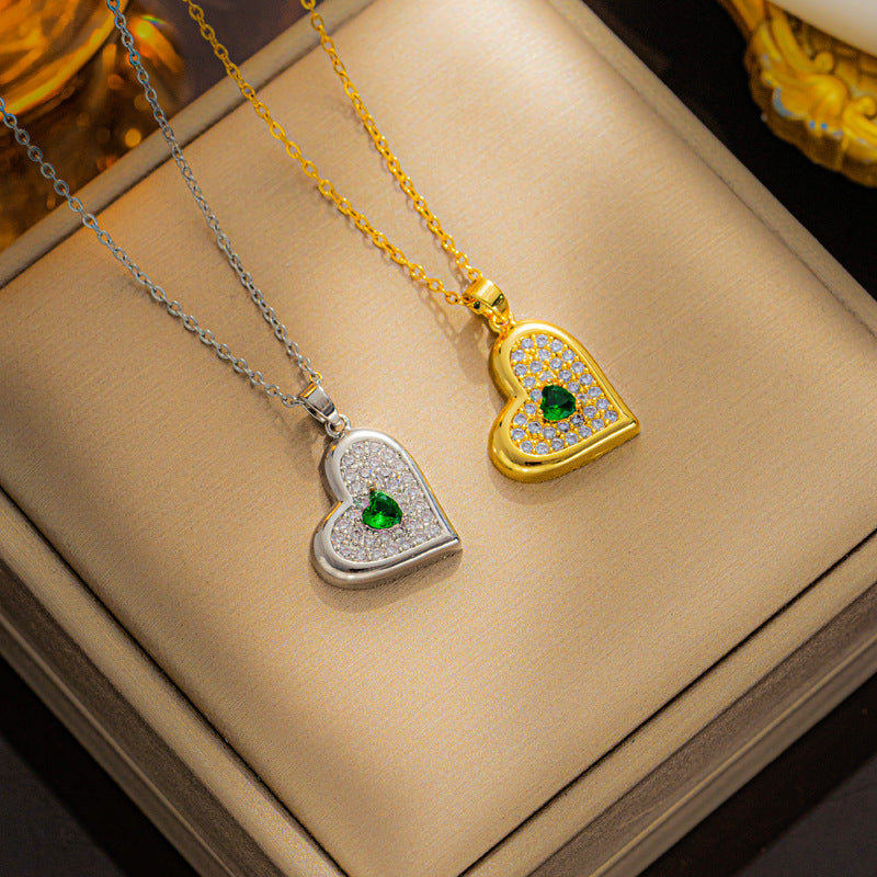 Trendy Heart Necklace, Niche Design Collarbone Chain!