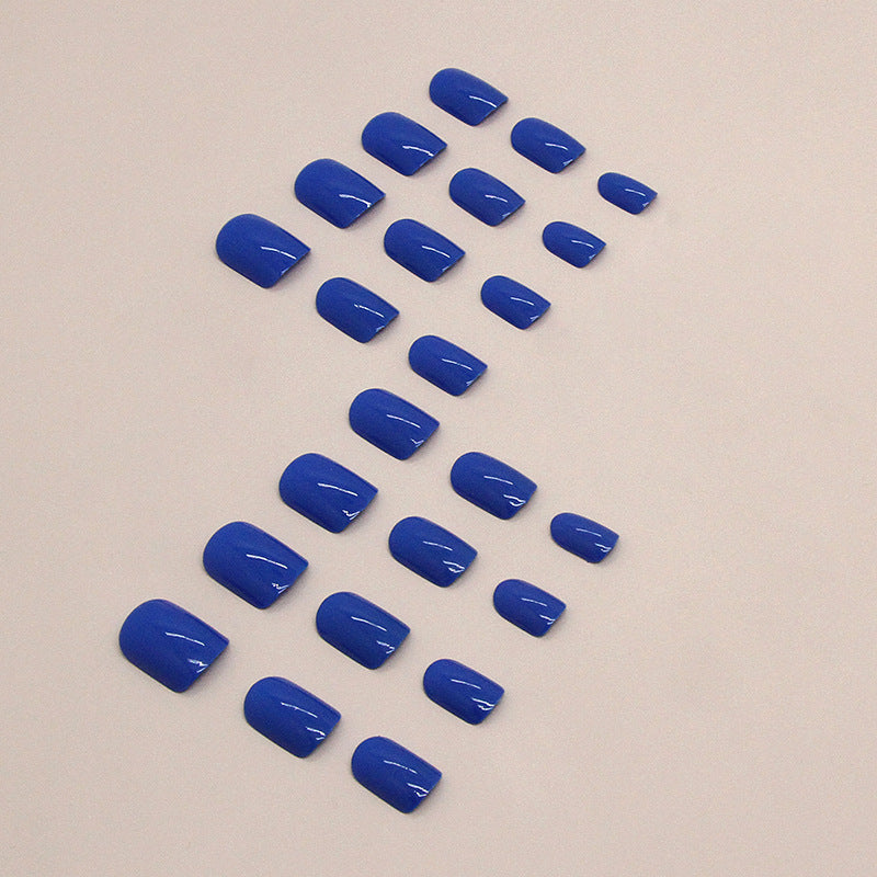 Blue Short Square Fashionable Nails