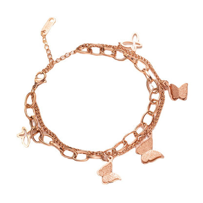 Double-layer Matte Butterfly Bracelet, Fashionable and Simple.