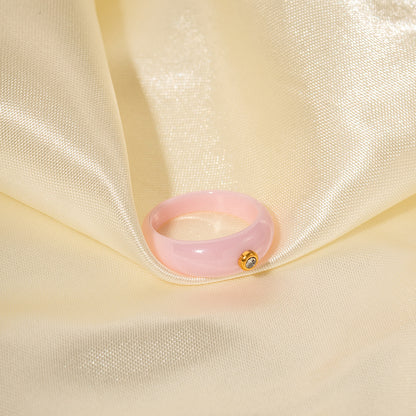 7mm wide pink round diamond ring