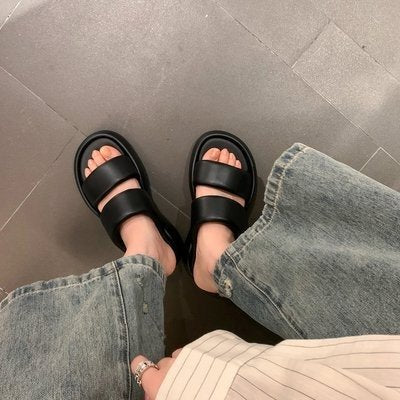 Versatile one-word drag women's casual sandals