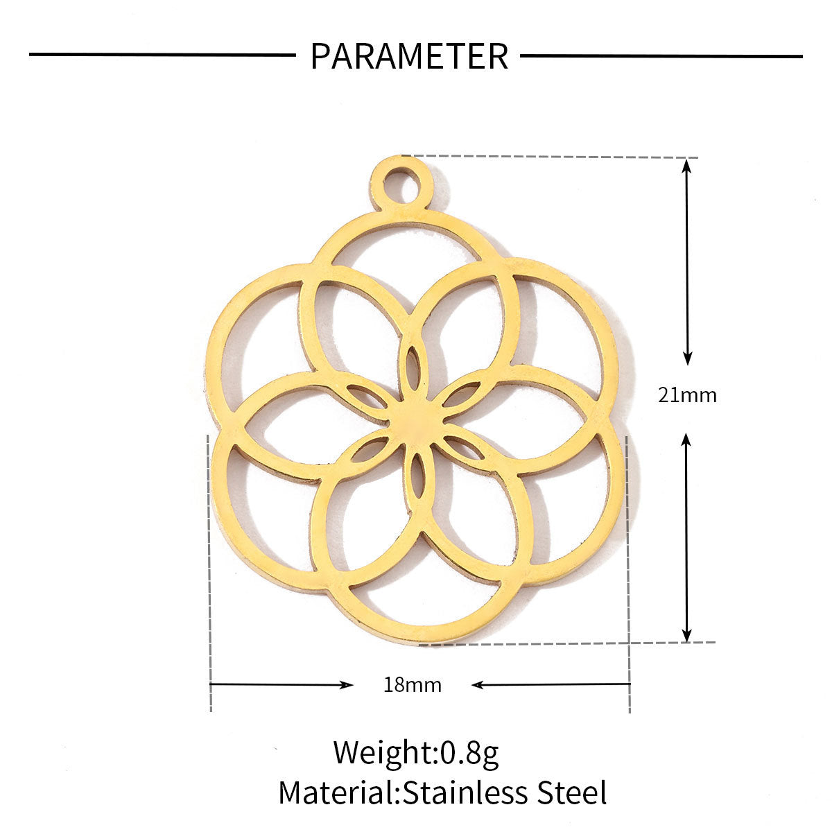 20 pcs/bag Flower Mountain Crown Titanium Steel Pendant