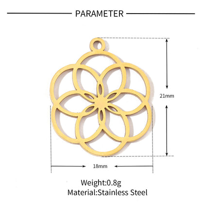 20 pcs/bag Flower Mountain Crown Titanium Steel Pendant