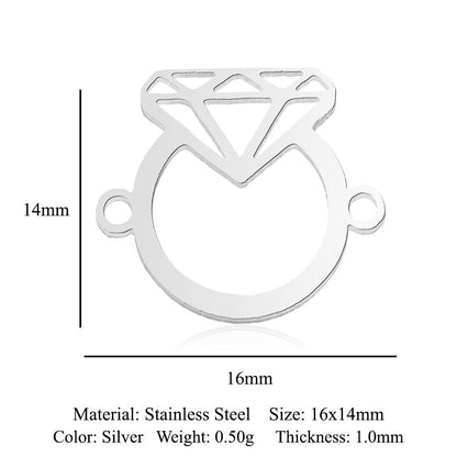 Paquete de 5 unidades, colgante de acero de titanio con diamantes de amor, colgante de huella digital. 