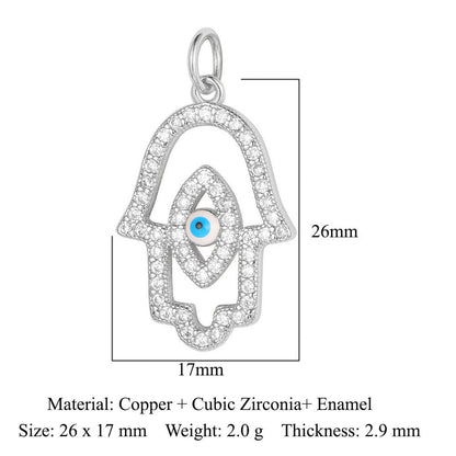 Devil's Eye Copper Zircon DIY Jewelry Pendant