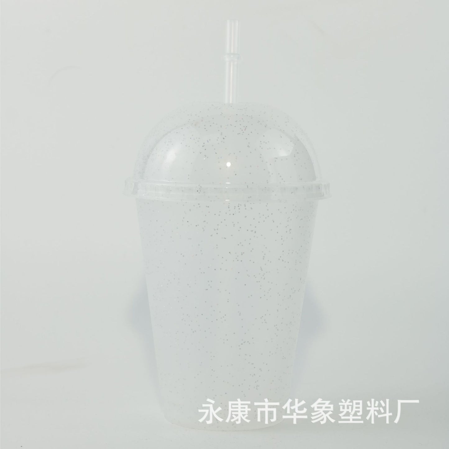 PP large hole milk tea cup glitter plastic cup 16oz