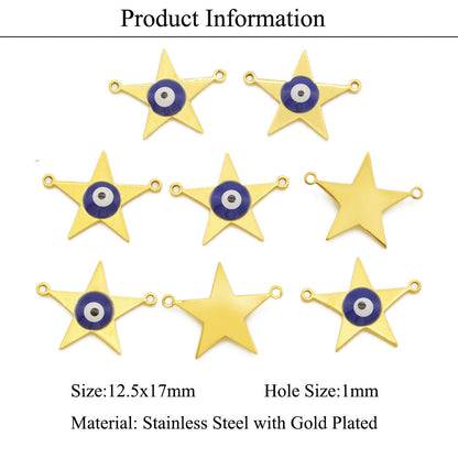 3 pcs/titanium steel eye pendant gold