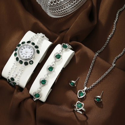 Watch Women's Rhinestone Jewelry Set