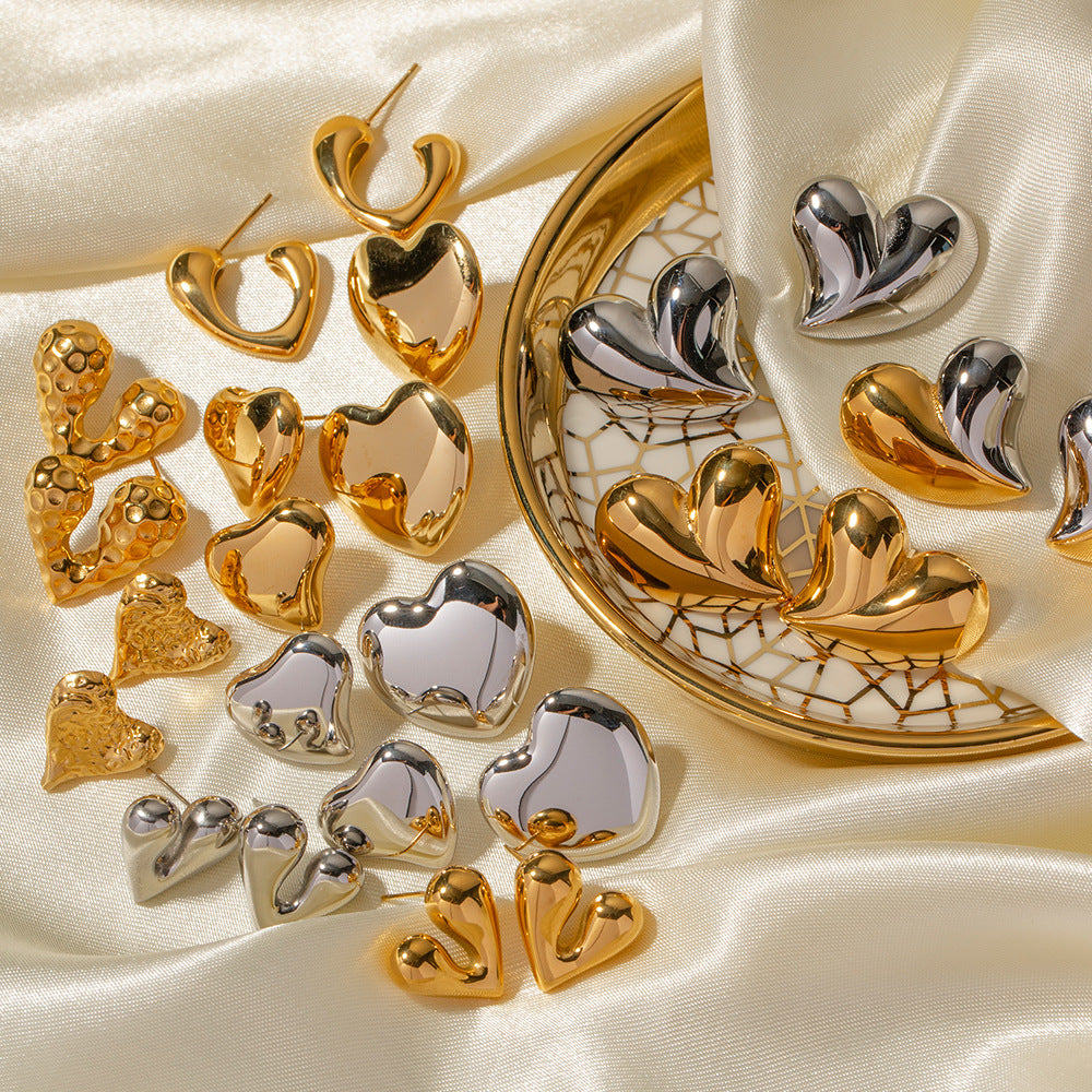 Personalized liquid heart-shaped earrings