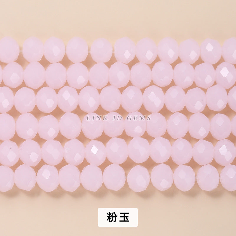 Colored crystal glass flat beads loose beads
