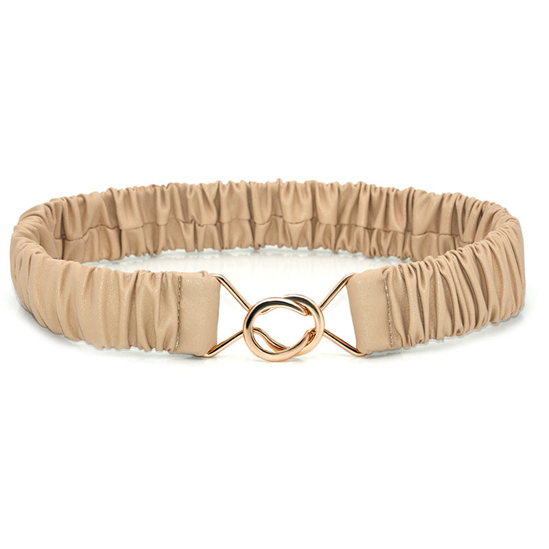 Elastic wide belt women's simple and versatile