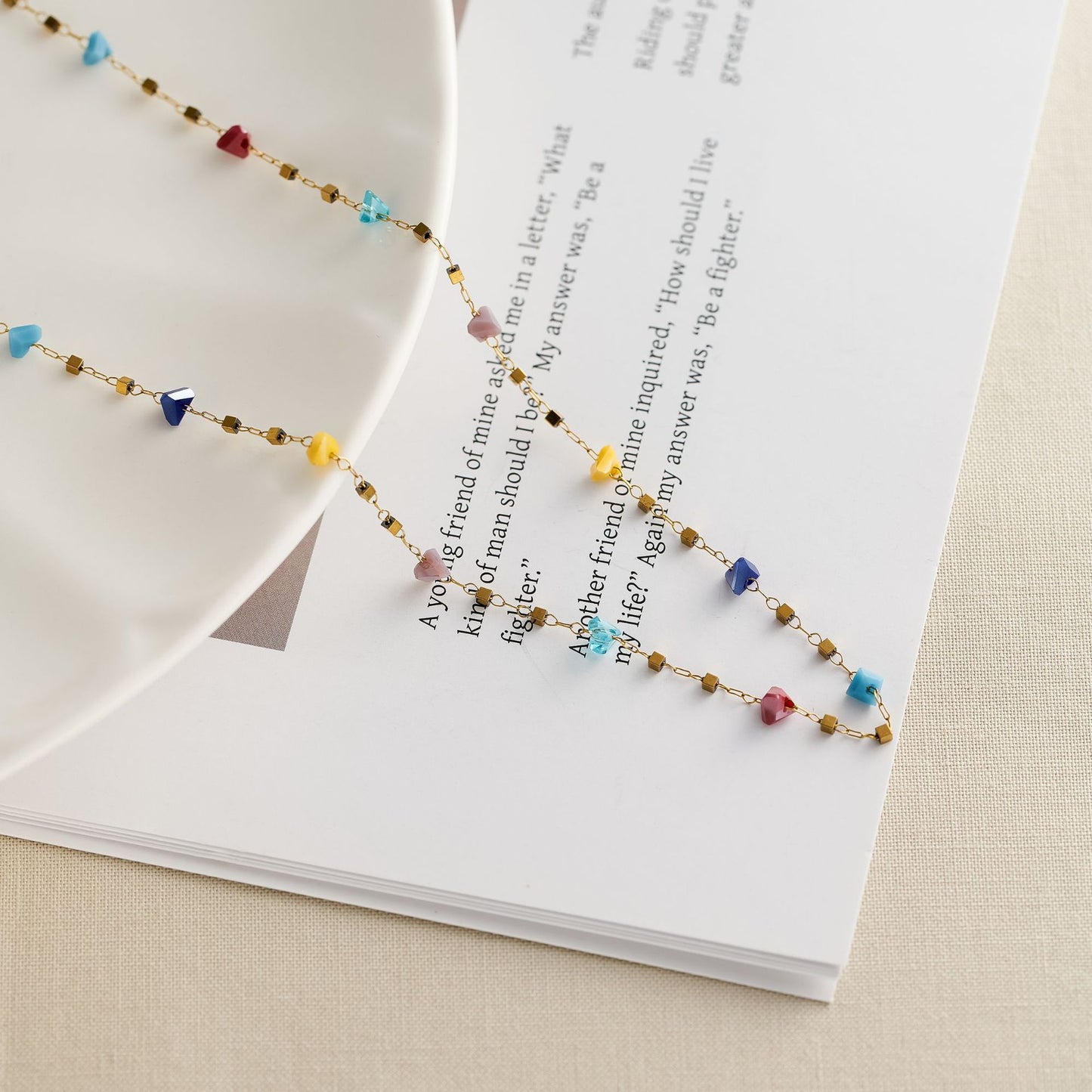 Titanium Steel Zircon Square Necklace