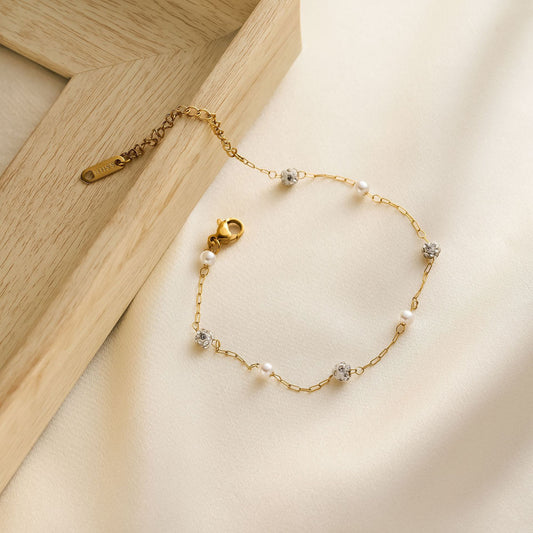 Summer 18K Titanium Steel Star Pearl Bracelet