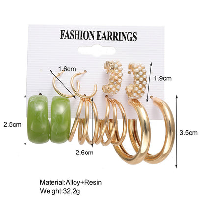 Acrylic earrings set 5 pairs