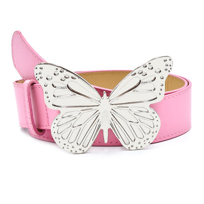 Silver Metal Butterfly Decorative Belt