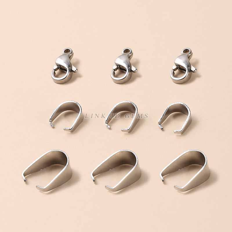 Stainless steel nine-character needle ear hook melon seeds and lobster buckle