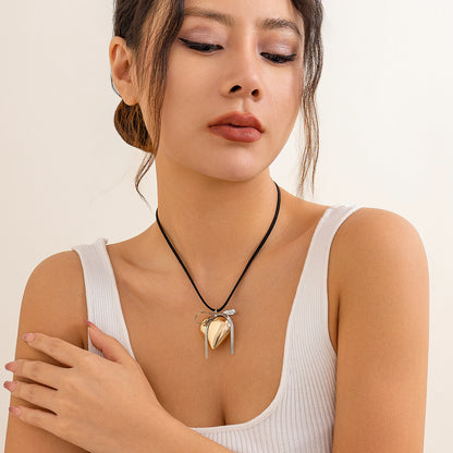 Contrast color love butterfly clip stud earrings