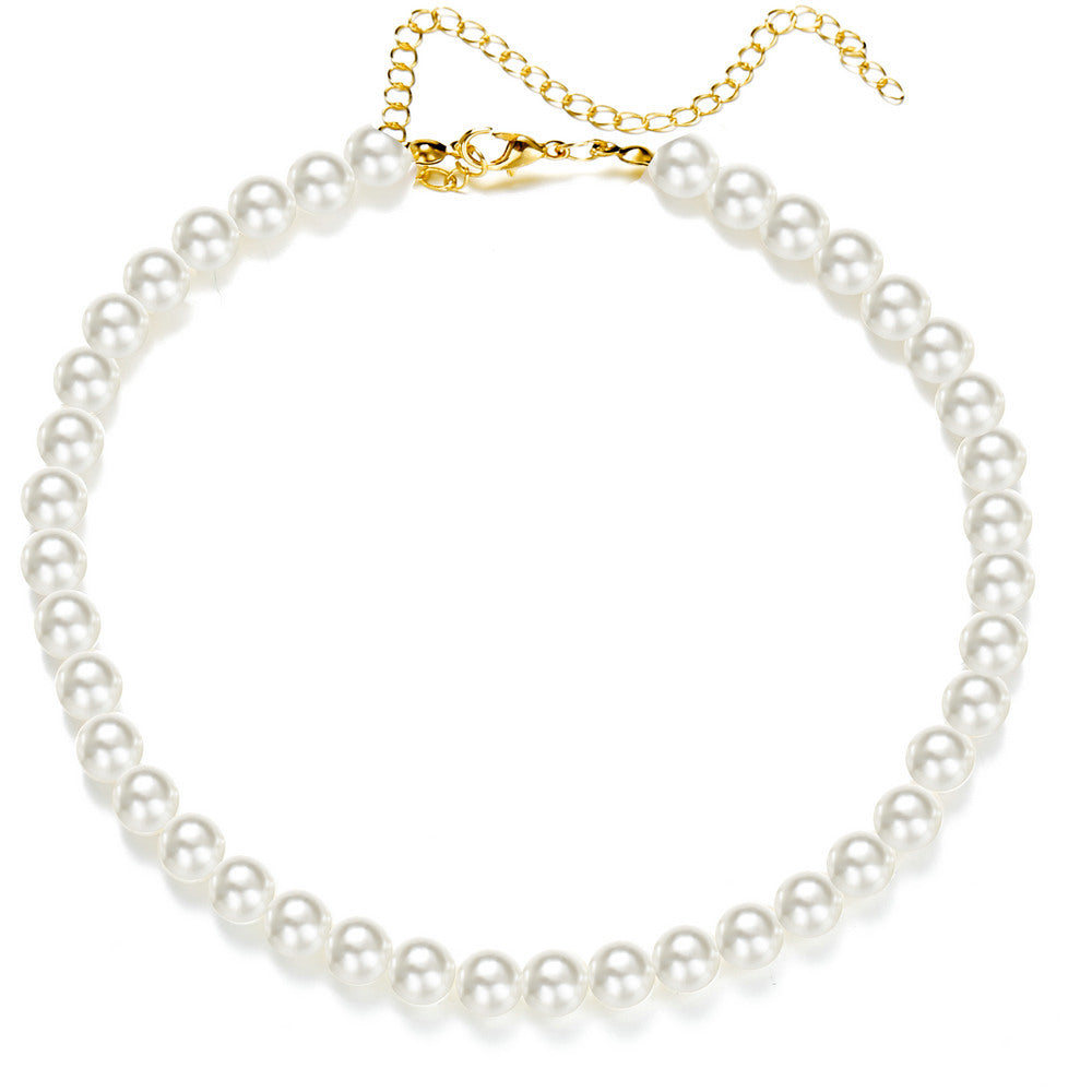 Inlaid Pearl Choker Necklace