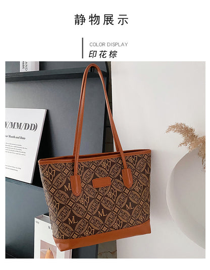 Alphabet Versatile Retro Shoulder Tote Bag