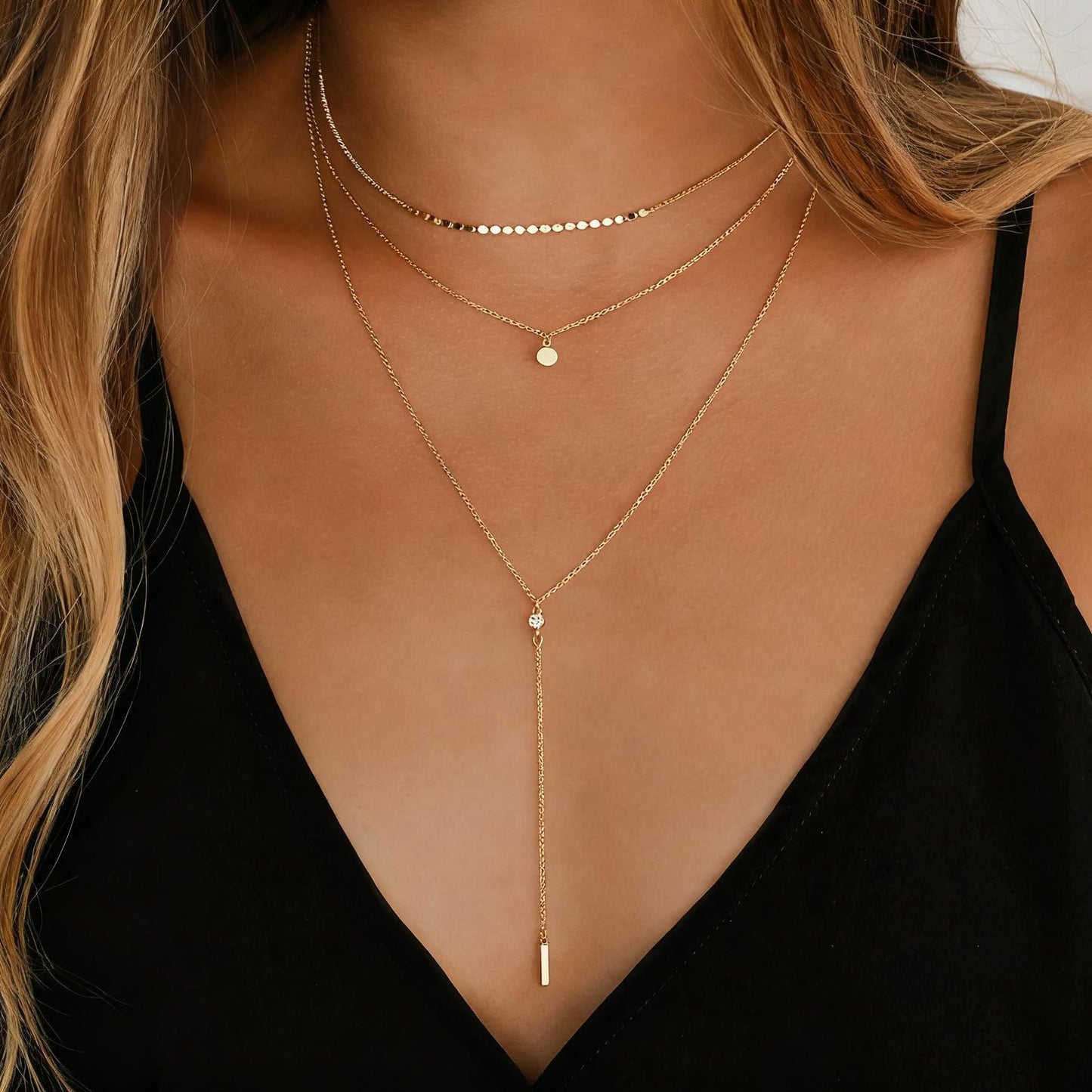 Multi-Layer Tassel Dot Necklace